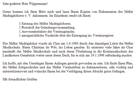 Brief an Wippermann